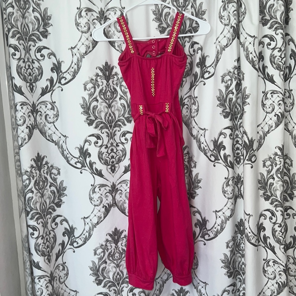 Pink jumpsuit dance costume